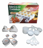 Jogo Modelador Esfiha Coxinhas Forma Pastel Medidor Xícara Colher  Kit Salgador Caseiros Festas