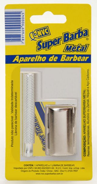 Aparelho Barbear + 5 Lâminas Rosto Pele Barba Bigode Higiene