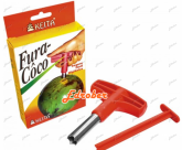 Fura Coco Furador Abridor Verde Manual Cozinha Formas Praia