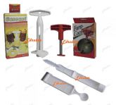 Kit Descascador Abacaxi Furador Abridor Coco Verde Frutas