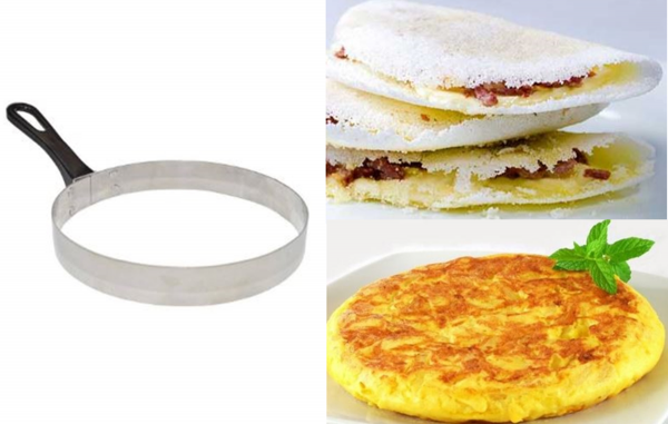 Aro Modelador Tapioca Omeletes Beiju em Inox para Cozinhas Frigideiras Chapas Lanchonetes Bares